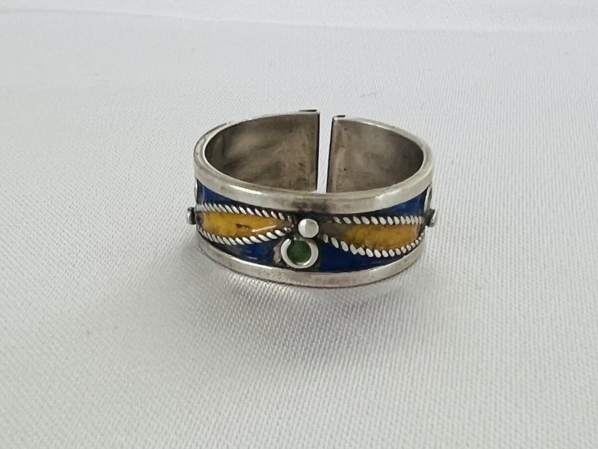 Silber Ring Emaille aus Marokko handgefertigt bei petit Marrakech