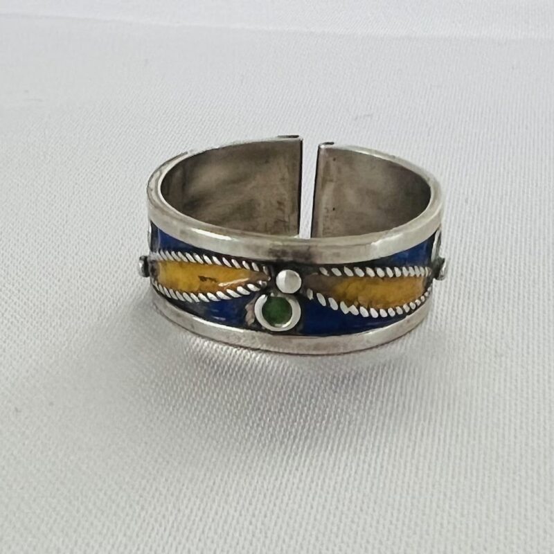 Silber Ring Emaille aus Marokko handgefertigt bei petit Marrakech