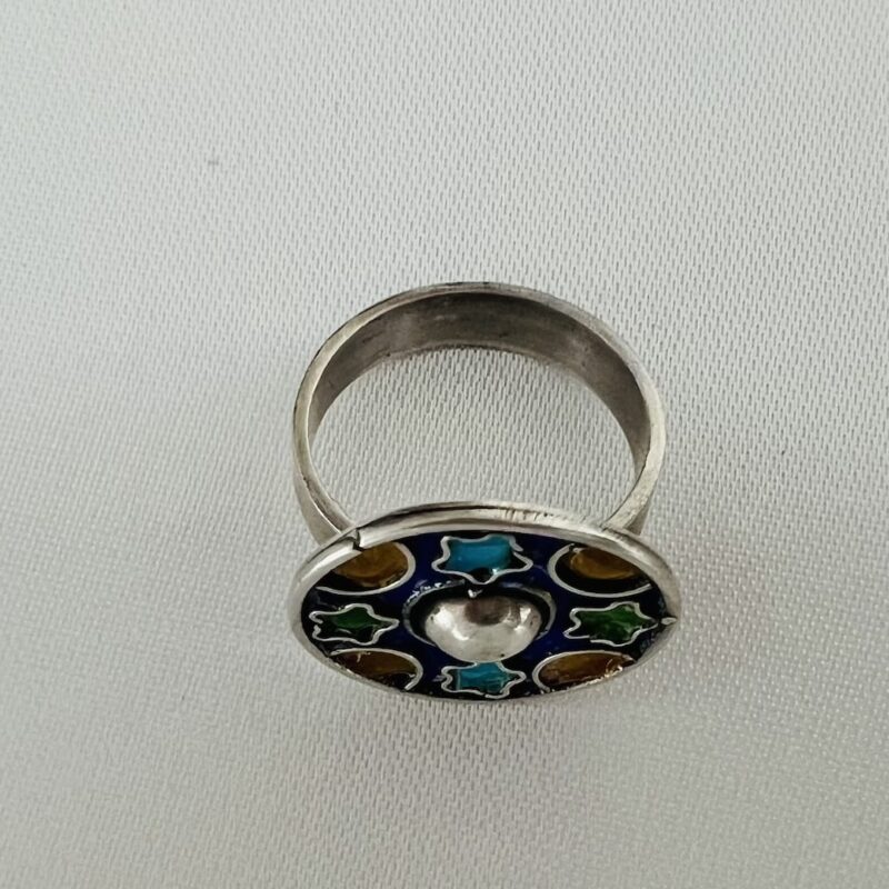 Silber Ring Emaille aus Marokko handgefertigt bei petit Marrakech