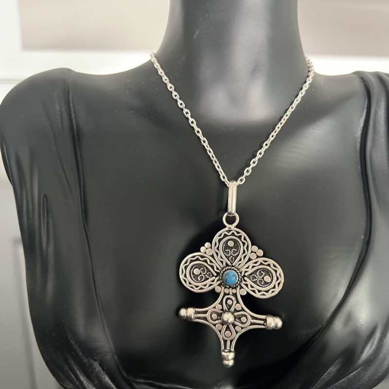 Tuareg_Kreus_Türkis_1 handgefertigt Tuareg Kreuz Türkis aus Marokko