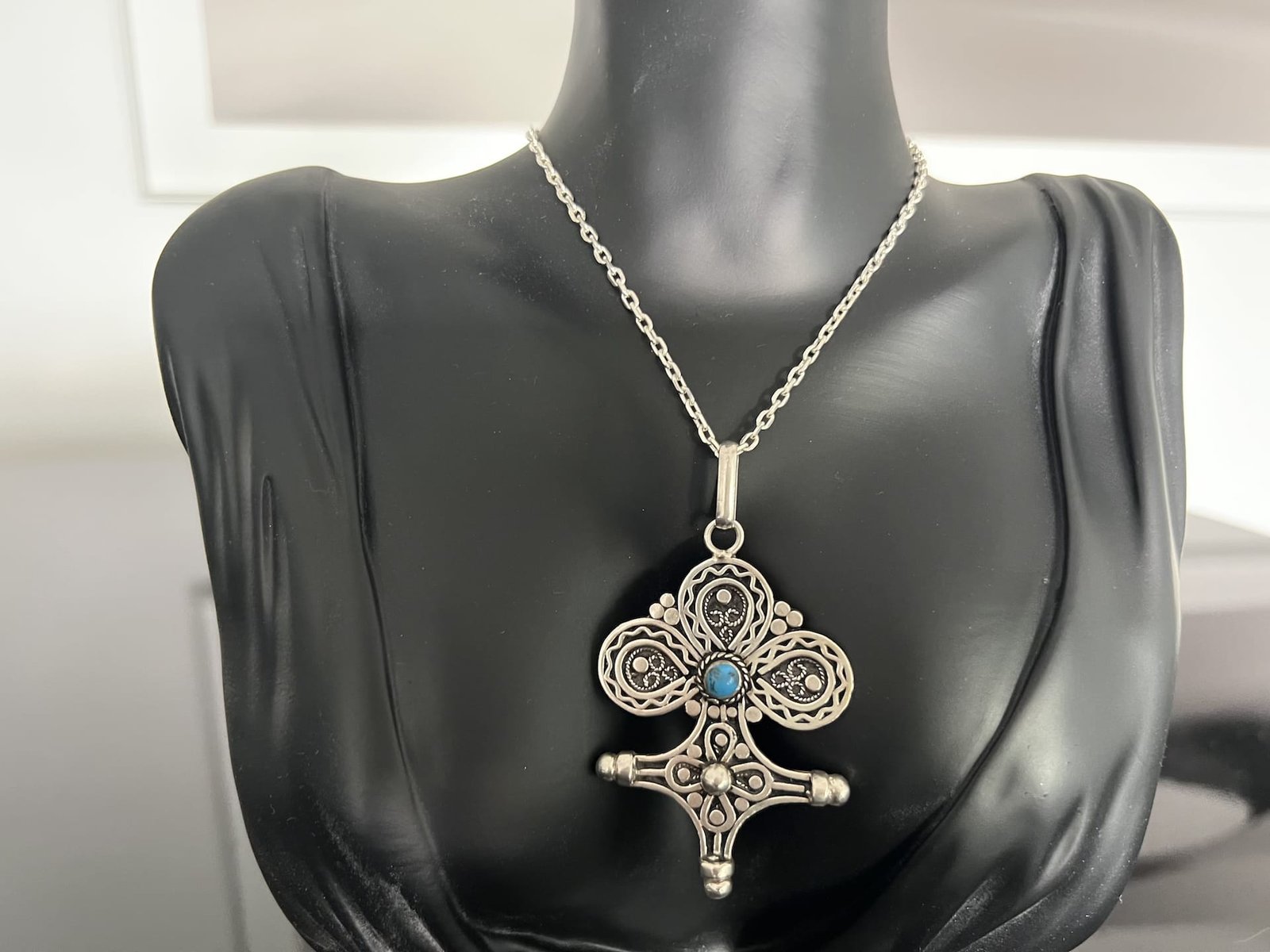 Tuareg_Kreus_Türkis_1 handgefertigt Tuareg Kreuz Türkis aus Marokko