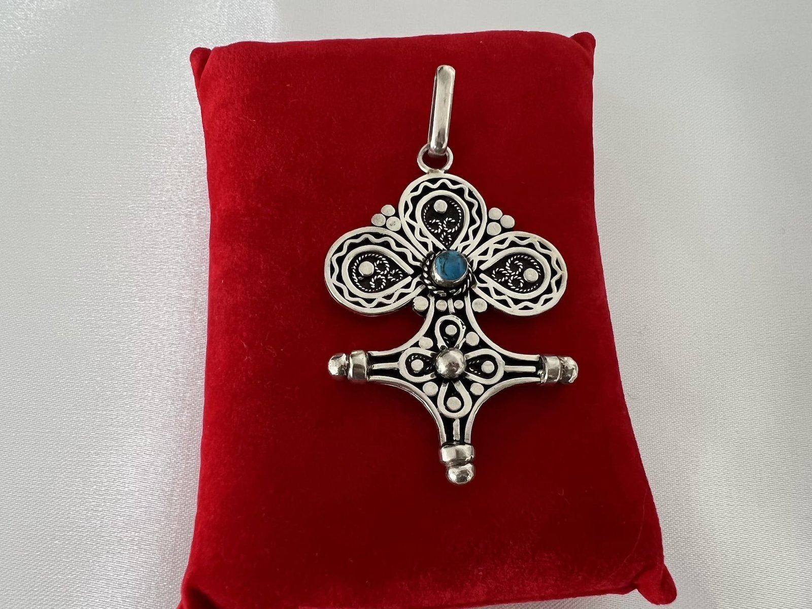 Tuareg_Kreus_Türkis_3 handgefertigt Tuareg Kreuz Türkis aus Marokko