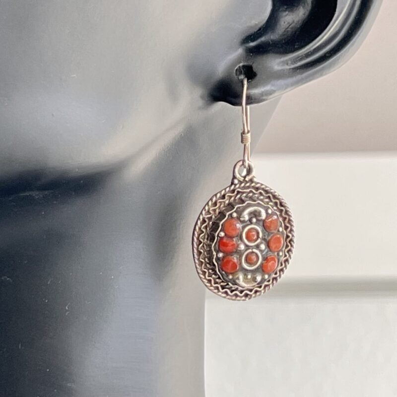 Ohrringe_Karneol_klassisch_bei_petit_Marrakech_02 handgefertigter Silber Schmuck aus Marokko