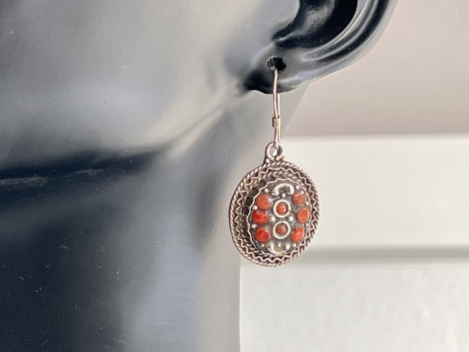 Ohrringe_Karneol_klassisch_bei_petit_Marrakech_02 handgefertigter Silber Schmuck aus Marokko